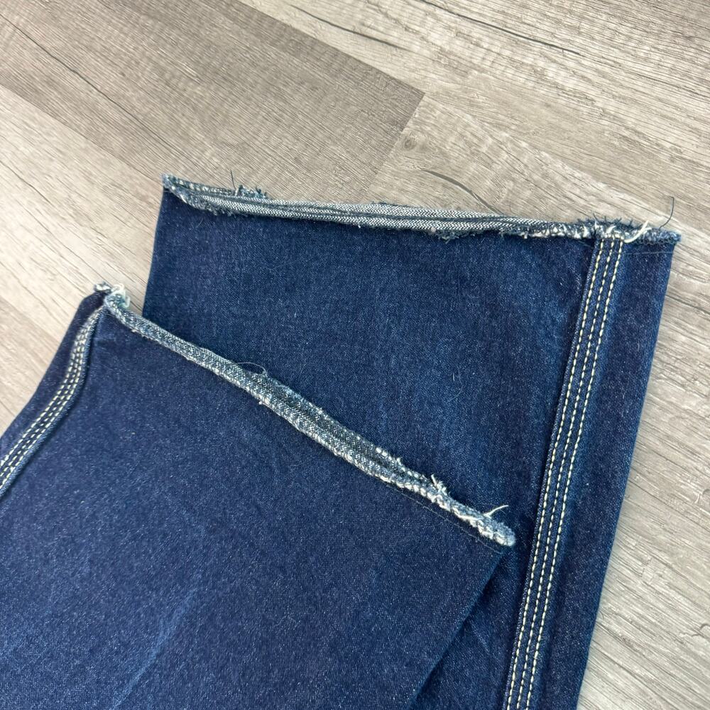 29X34.5 Vintage 80s 90s Alessio Jeans Flare Long Western Dark Wash - Picture 6 of 8